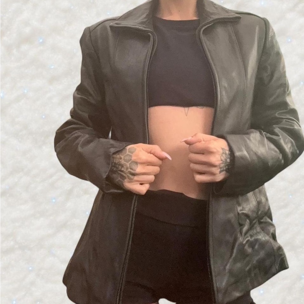 Sleek Black Leather Jacket for Women